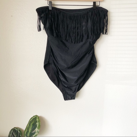 Swimsuits For All Other - Swimsuits For All | Black Fringe Swimsuit